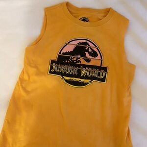 Jurassic world tank top orange graphic Jurassic park dinosaur boys